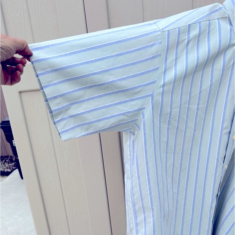 L.L. Bean Striped Wrinkle Resistant Short Sleeve Shirt Size 17 - Picture 4 of 6